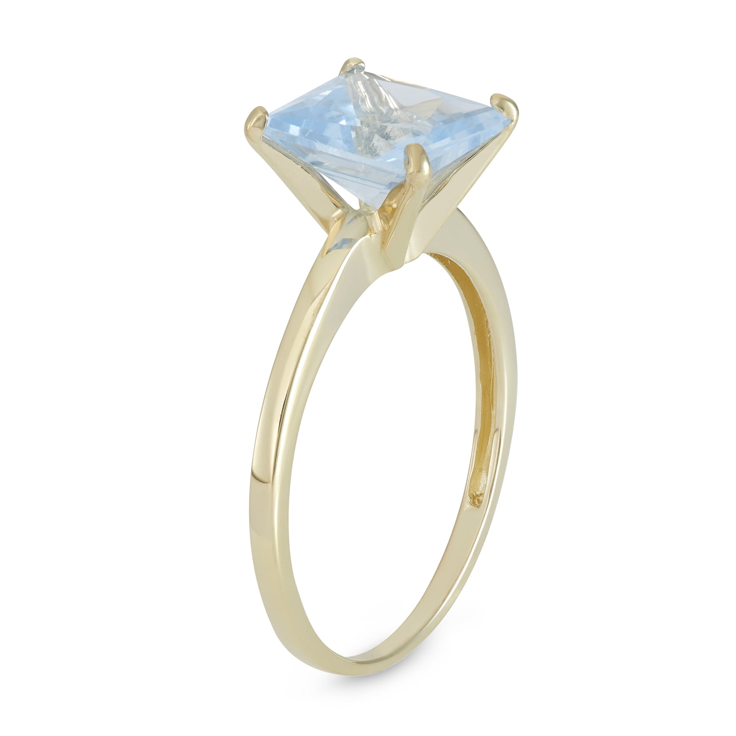 10k gold princess cut gemstone ring