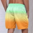 thumbnail image 4 of Brnmxoke Swim Trunks Men Big and Tall,Men Swim Trunk Swimwear Bathing Suit Gradient Printed Quick Dry Board Short Summer Beach Shorts with Pockets Multicolor,XXXXL, 4 of 4