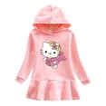 thumbnail image 3 of Hello Kitty nueva ropa para niños sudadera con capucha de algodón puro vestido de suéter para niñas vestido deportivo informal bebé dulce y linda falda pequeña, 3 of 5
