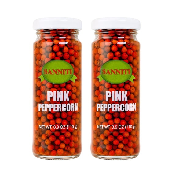 Sanniti Pink Peppercorns in Brine, 3.9 oz, Pack of 2