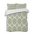thumbnail image 2 of Sage Green Abstract Twin XL Size Down Alternative Comforter,Lightweight Comforter Quilt Bedding Set with Pillow Shams Modern White Geometric Twisted Art All Seasons Bed Comforter Duvet Insert 68"x98", 2 of 7