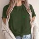 thumbnail image 4 of Camiseta de Manga Corta de Cuello Redondo Impresa de Primavera Superior de las Mujeres, Mezcla Ligera de Poliéster para Uso Diario Y de Fiesta Casual, 4 of 9