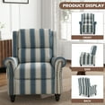 thumbnail image 4 of Push Back Recliner Armchair Wingback Recliner Chair for Living Room,Stripe Navy, 4 of 6
