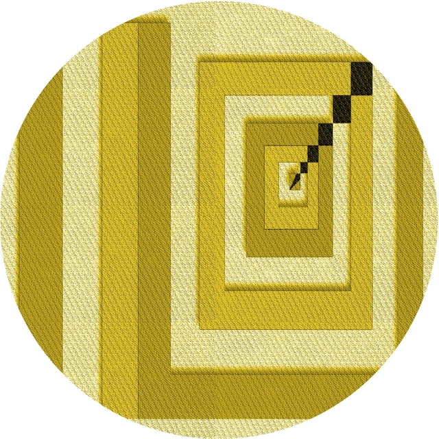 Ahgly Company Tapis Rond Lavable en Machine Intérieur Transitionnel Orange Or, 3 Pieds Rond