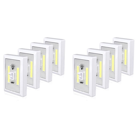 8pack Closet Light, Battery Operated Tap Light, Super Bright Switch Light,Wall Mount Under Cabinet Lighting,8pcs x Closet Light,White
