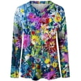 thumbnail image 4 of Blusa Gegular de manga larga con cuello en V informal para mujer Pompotops  gfhjh5498, 4 of 4