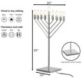 thumbnail image 4 of Large Modern Antique Silver Nine Branch Electric Chabad Style Hanukkah Menorah with Flame Shaped LED Light Bulbs, Perfect as Home Decor - Living Room Side Table, Dining Room and Entryway, 4 of 8