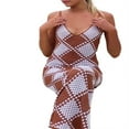 thumbnail image 1 of Femmes Sexy Tricotée Bodycon Longue Robe Sans Manches V Col Débardeur Robe d'Été Partywear, 1 of 5