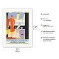 thumbnail image 2 of Ostende Belgium to Dover (Douvres) England Ferry Service - Belgian Railways - Vintage Railroad Travel Poster by Léo Marfurt c.1938 - Bamboo Fine Art 290gsm Paper (Unframed) 12x16in, 2 of 4