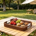 thumbnail image 6 of LEHOZIHEQ Rectangle Wicker Tray, Rattan Serving Trays with Handles, Decorative Woven Wicker Organizer Baskets Storage Tray for Coffee Table, Bread, Fruit, 6 of 6