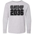 thumbnail image 3 of Inktastic Class of 2036 in Black Outlined Text Long Sleeve Youth T-Shirt, 3 of 5