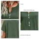 thumbnail image 5 of Camisa de verano verde, transpirable y cómoda, con botones en el frente, camiseta de manga corta con cuello en V XL, 5 of 7