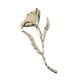 thumbnail image 2 of Broche de hoja floral de metal de gran tamaño, alfiler de ramillete, joyería de moda novedosa para mujeres plata, 2 of 8