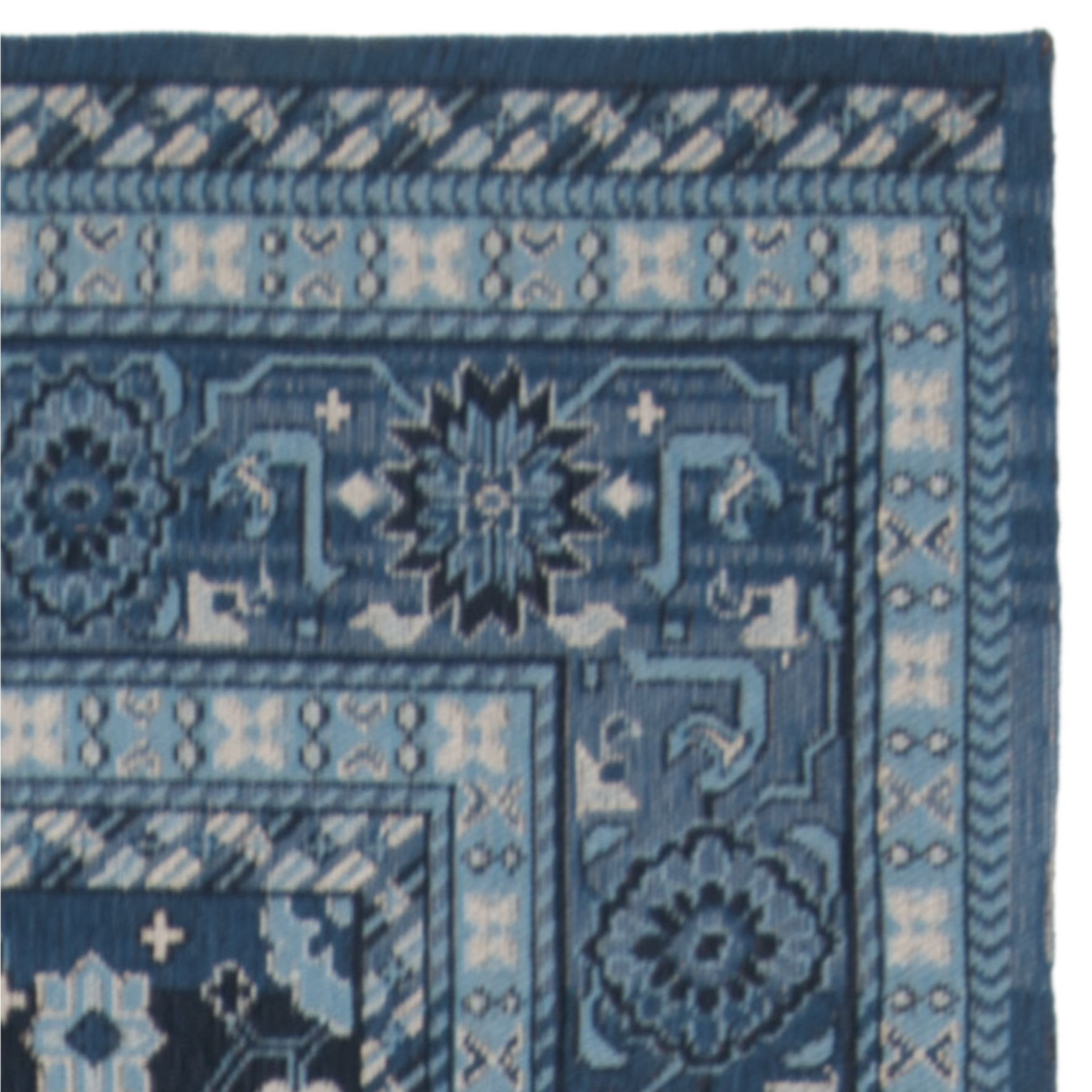 SAFAVIEH Classic Vintage Tristen Geometric Polyester Area Rug, Blue/Charcoal, 6' x 9'