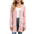 thumbnail image 2 of OGLCCG Cardigans for Girls Button Down Open Front Long Sleeve Ribbed Knit Cardigan Sweater Soft Coat with Pockets Size 9, 2 of 5