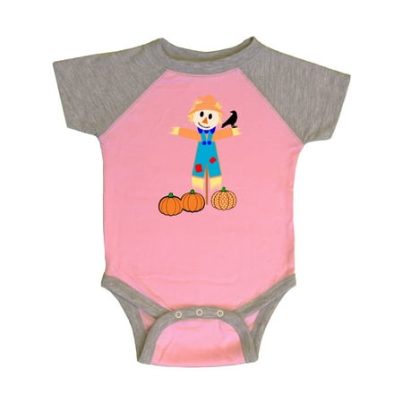 

Inktastic Cute Scarecrow With Pumpkins Gift Baby Boy or Baby Girl Bodysuit