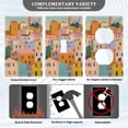 thumbnail image 3 of Yayeee Duplex Wall Plate 1-Gang 4.5"x2.7" Home Receptacle Light Switch Decorative Outlet Cover, Orange Cityscape Painting, 3 of 7