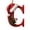C, variant on suore Christmas Decoration, Christmas Initial Ornament, Letters Alphabet Pendant Printed with Santa Hat Berries and Pine Cones, Acrylic Xmas Letter Hanging Tags for Xmas Tree DIY Craft Decor (M)
