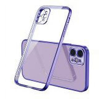 For iPhone 12 Pro Clear Silicone Case With Purple Edge