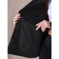 thumbnail image 5 of Chaqueta de mezclilla de manga larga y botones para mujer INSPIRE CHIC, oversized, con bolsillos, talla XL, color negro, 5 of 5