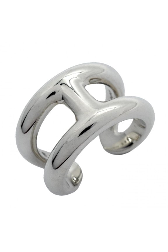 Pre-Owned Hermes Herms Osmos PM Ring, Silver 925, #54, Women's