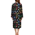 thumbnail image 2 of Xoenoiee Colorful Bulb Snowflake Print Women Zipper Robes Christmas Full Length Nightgown Bathrobe Xmas Lightweight House Coat with Pockets Long Sleeves Loungewear, Size S, 2 of 7