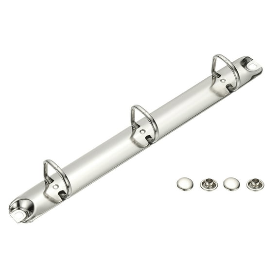 Uxcell A5 3 Hole Ring Binder Mechanisms, 1 Set 0.8" D Ring Replacement Binder Planner Loose Leaf Binding Spines for Organizers DIY Fill Paper Storage Folder Accessories, 16mm Silver Tone