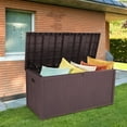 thumbnail image 3 of Sesslife 113 Gallon Deck Box, Organization and Storage Box for Patio Furniture Outdoor Cushions, Throw Pillows, Garden Tools and Pool Toys, Brown, 3 of 11