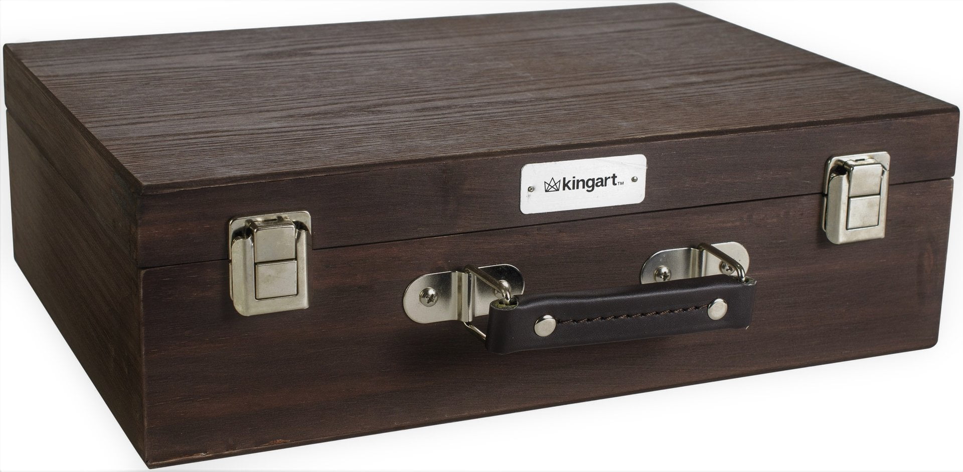 Kingart 2 Tier Wooden Artist Storage Box - Espresso