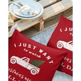 thumbnail image 2 of Pack of 2 Outdoor Pillow Covers, I Just Want to Watch Christmas Movies All Day,Christmas Tree Truck Waterproof Square Throw Pillowcase Cushion Decorative Pillow Covers for Couch Patio Tent, 18x18 in, 2 of 6