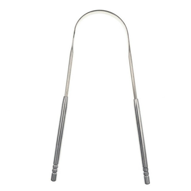 Tignapoo Nettoyeur de Langue en Acier Inoxydable de Qualité Supérieure pour Adultes - Conception Ergonomique en Forme de U, Argent, Outil d'Hygiène Buccale Réutilisable pour la Mauvaise Haleine et la Restauration du Goût