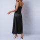 thumbnail image 3 of Maxi Vestido Formal para las Mujeres Satín Cuello de Vaca Correa de Espagueti Color Sólido Elegante Vestido Ajustado, Vestido de Noche de Poliéster Suave, 3 of 7