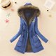 thumbnail image 1 of ICHUANYI Clearance Winter Womens Warm Coat Hooded Jacket Slim Winter Outwear(Dark Blue, XXL) ICHUANYI WER2023081006260, 1 of 3