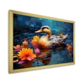 thumbnail image 2 of Designart "Floral Pond with Yellow and Blue Duck I" Animals Framed Wall Art Decor - Modern Farmhouse Yellow Duck Living Room Framed Canvas Art, 2 of 6