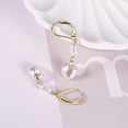 thumbnail image 7 of Lancharmed Gold Plated Stud Earrings,Round Pearl Pendant Earring Sister Gift, 7 of 7
