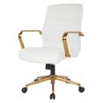 thumbnail image 5 of AVE-SIX Mid-Back Office Chair in White Faux Leather and Gold, 5 of 5