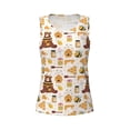 thumbnail image 4 of Xecao Cute Bee Honey Jar Hive Bear print women's scoop neck, loose-fit workout tank tops for the gym., 4 of 9