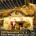 thumbnail image 6 of Extendable 33FT 100 LED String Lights Outdoor Indoor, Super Bright Christmas Lights, Waterproof 8 Modes Plug in Fairy Lights for Xmas Tree Bedroom Party Wedding Garden, Warm White, 6 of 7