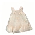thumbnail image 2 of HOWPAY Girls Dresses Solid Color Sleeveless Crew Neck A-Line Flowy Dresses Loose Fit Cozy Casual Beach Birthday Party Summer Clothes Beige, 2 of 8