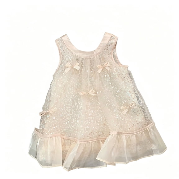 xfsWaSs Girls Tulle Dress Elegant Girls' Princess Dresses Sparkling Party Gown For Toddler Kids Summer Dress For Birthday Celebration 3-4 Years