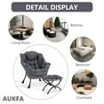 thumbnail image 5 of Aukfa Accent Chair with Ottoman,Lazy Lounge Chair with Arm,Side Pocket for Living Room, Gray, 5 of 8