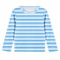 thumbnail image 6 of Jalioing Long Sleeve Striped T Shirt for Girls Fashion Cute Crew Neck Tee Shirt Spring Fall Casual Basic Tops 3-14 Years, 6 of 9