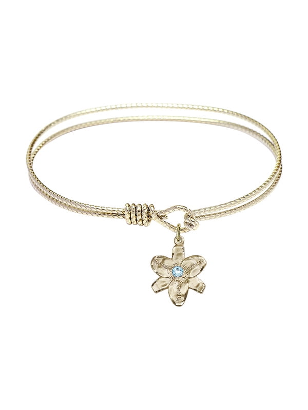 Chastity Charm On A 7 Inch Oval Eye Hook Bangle Bracelet