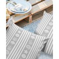 thumbnail image 2 of Pack of 2 Outdoor Pillow Covers, Summer Starfish Seashell Coral Grey and White Striped Waterproof Square Throw Pillowcase Cushion Decorative Pillow Covers for Couch Patio Tent, 18x18 in, 2 of 6