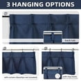 thumbnail image 2 of DriftAway Pinch Pleat Valance for Kitchen Window Blackout Faux Linen Textured Solid Beige Valance for Living Room 16 Inch Farmhouse Linen Curtain Valance Window Treatment Back Tab 52x16 Navy Valance, 2 of 9