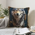 thumbnail image 4 of KLL Oil Painting Tribal Wolf Decorative Throw Pillow Covers Velvet Soft for Couch Sofa Bedroom Living Room Outdoor (No pillow core)- 16"x16", 4 of 5