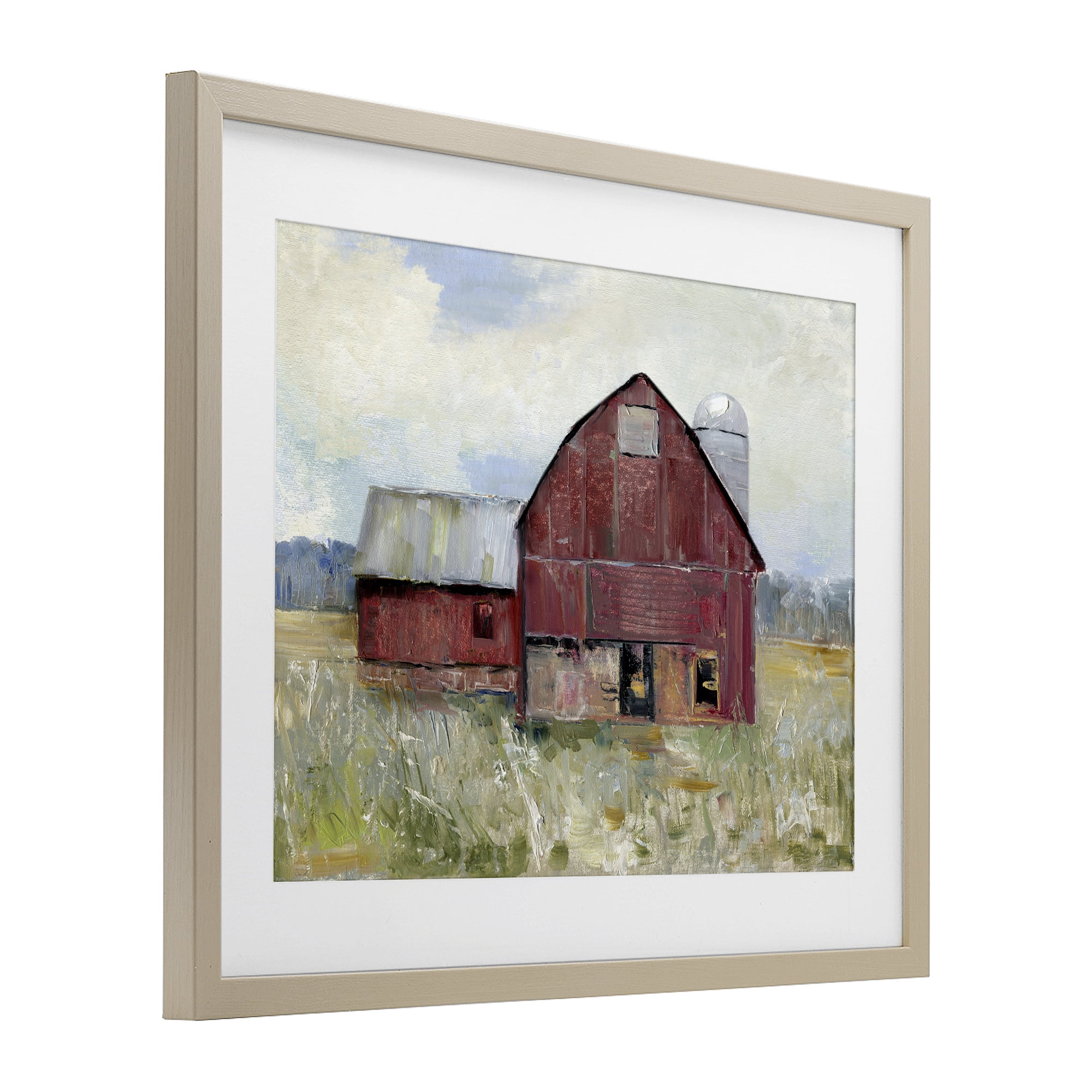 Stupell Industries Red Rugged Barn Birch Framed Print Under Glass, design by Sally Swatland