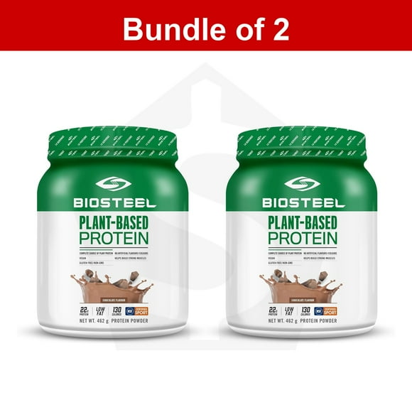 Bundle of 2 - BioSteel Plant-Based Protein Powder, Chocolate, 14 Servings, Vegan Protein Shake Mix with 23g Complete Protein, Dairy F 14 SERVINGS 462G