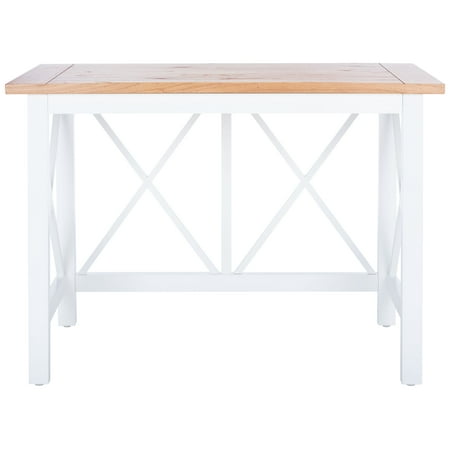 UPC: 0195058321648 | SAFAVIEH Freyr Contemporary Brown/White Wood Writing Desk (42 in. W x 20 in. D x 30 in. H)