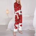 thumbnail image 3 of Fotbe Red Maple Leaf Pattern Long Sleeve Pajama Set for Women,Sleepwear Set,2-piece Loungewear Set,Soft PJs Comfy Nightwear with Pockets -X-Large, 3 of 7